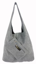 Ladies New Italian Genuine Real Suede Leather Oversize Slouch Shoulder Tote Bag