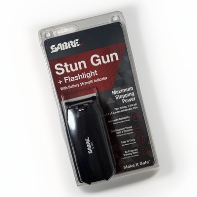 SABRE S-1021 Stun Gun With Flashlight & Battery Indicator- New! Sealed