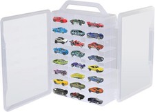 Double-Sided Storage Case for 1/64 Scale Toy Cars, Holds 46 Vehicles, 1 Pack