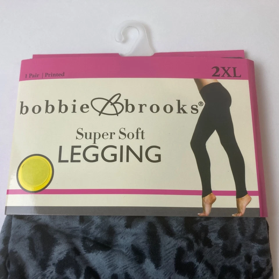 (2) Bobbie Brooks 超柔软打底裤灰色 Leppard/Snake + 黑色瑜伽裤 2XL — 第 4/4 张图片