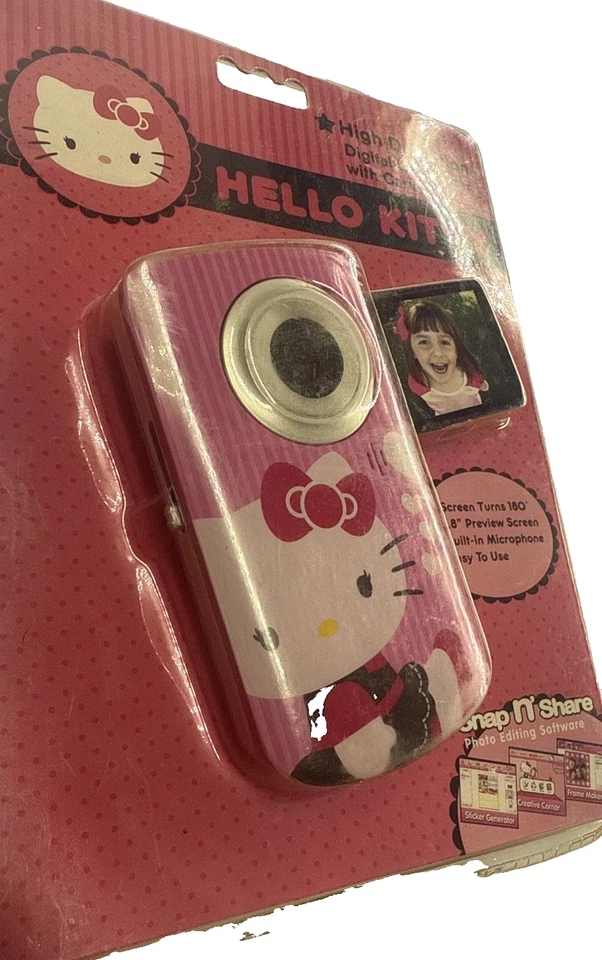HELLO KITTY 数码摄像机 带摄像头 2013 Sanrio 密封 — 第 2/4 张图片