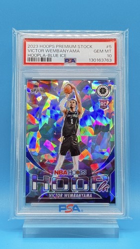 Victor Wembanyama [Premium Blue Prizm] #5 2023 Panini Hoops Premium Stock Hoopla card