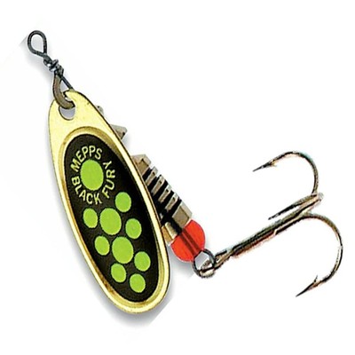 Mepps Mepps Comet Black Fury Chartreuse Dot Size 3