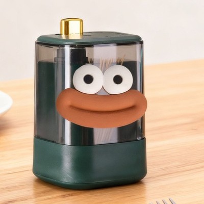 Cute Large Mouth Toothpick Holder Automatic Popping Up Dispenser Hygienic Design