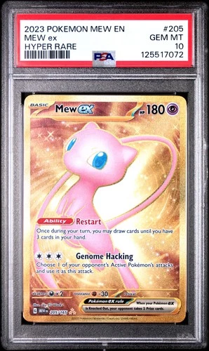 2023 POKEMON MEW EN-151 HYPER RARE #205 MEW EX PSA 10