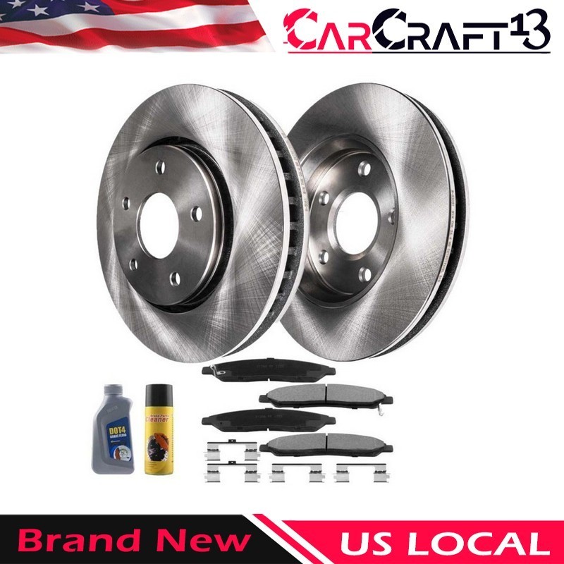 Honda Pilot Acura MDX RLX ZDX Front Disc Brake Rotors Ceramic Pads