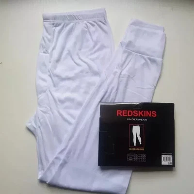 Caleçons Longs Hommes Chauds et Doux du S au 2XL Blanc REDSKINS