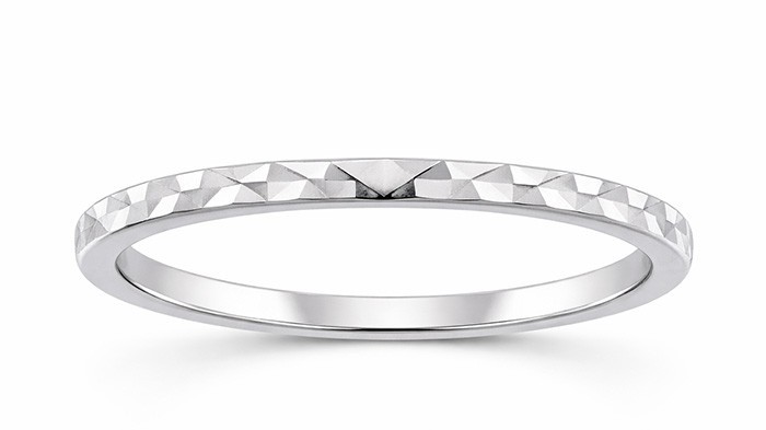 DIAMOND CUT STYLE BAND RING SOLID .925 STERLING SILVER - New With Tag