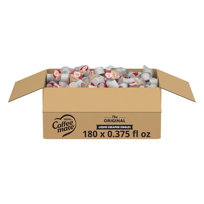 Nestle Coffee Mate Original Liquid Creamer Singles, Non-Dairy, 180 Tubs