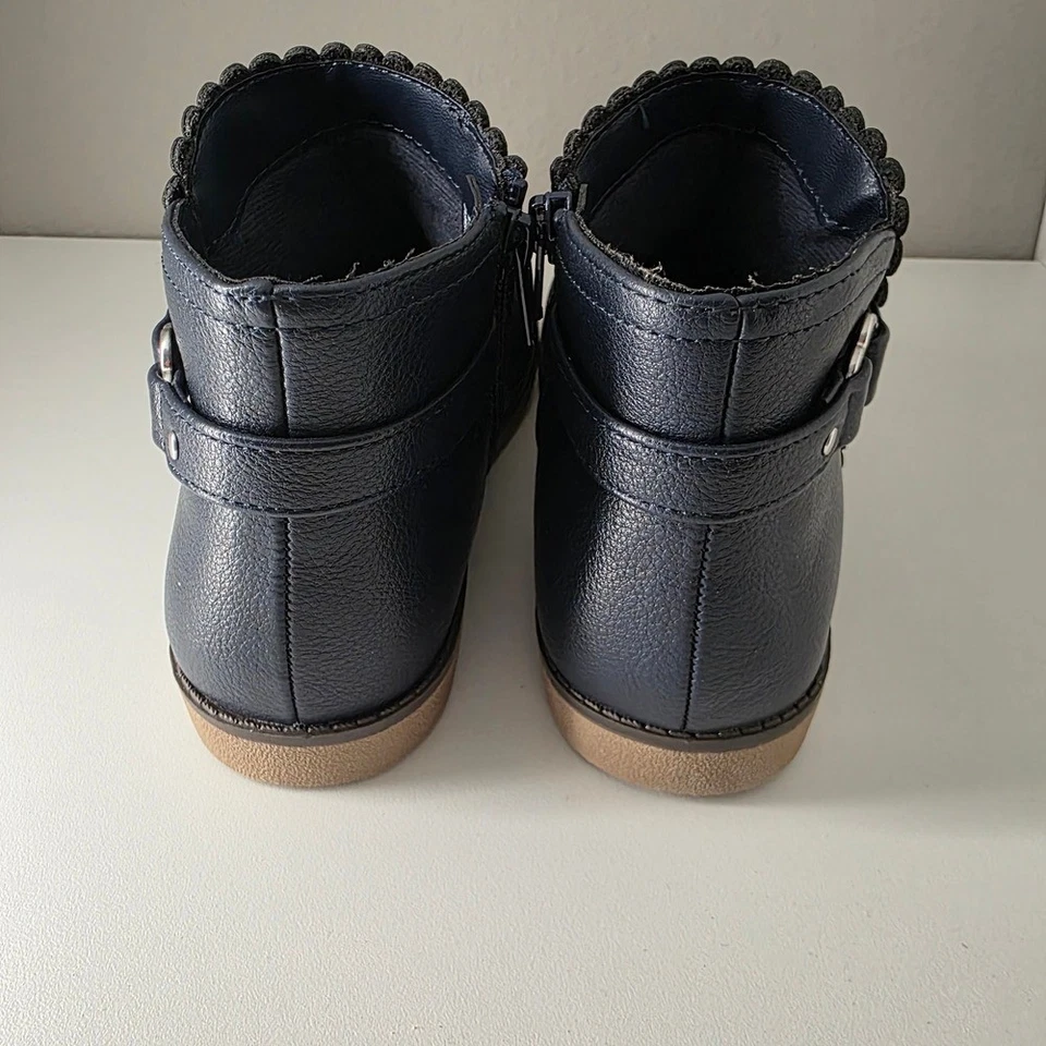 Botines Gymboree Niñas Festoneados Flor Hebilla - Azul Marino Talla 2 Foto 4 de 4
