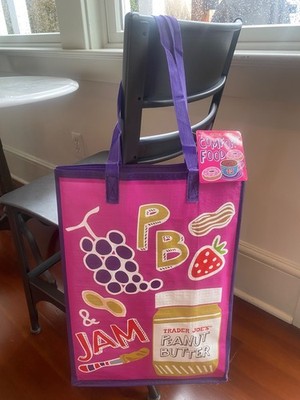 Trader Joe's Reusable Bag, ''Comfort Food'' PB&J, Mac Theme, BNWT