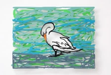 David Gerstein- Mixed Media Cutout Aluminum "Swan lake"