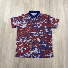 Under Armour Iso-Chill Golf Polo Shirt Men's XL Red Blue Performance Stretch