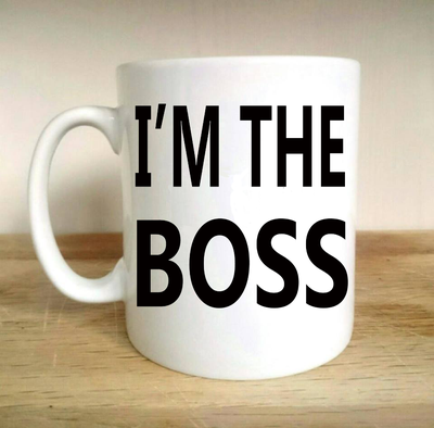IM THE BOSS HUSBAND WIFE WORK OFFICE MARRIAGE FATHERS DAY JOKE FUN GIFT CUP  MUG