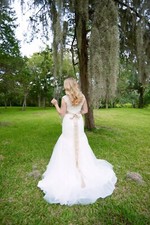 David  s Bridal Wedding Dress size 6 - mermaid w/ cap sleeves in preservation box