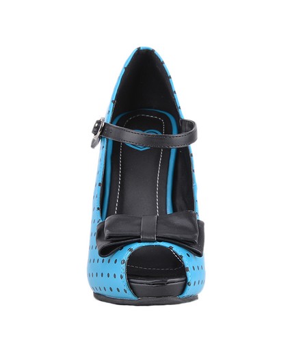 TACONES TUK TRQ BLK Dot Rocket arco punta abierta Rockabilly - Imagen 2 de 6
