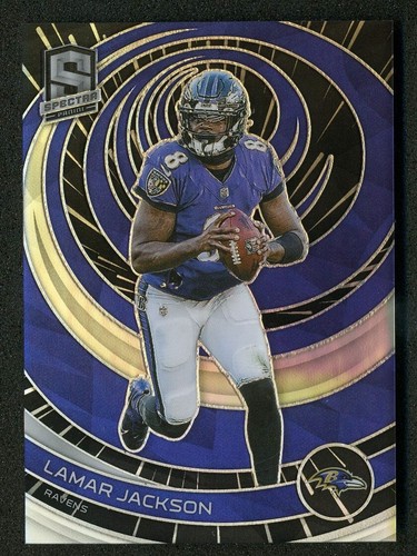 2023 Panini Spectra Lamar Jackson Hyper Silver /75 Card #5 Baltimore Ravens