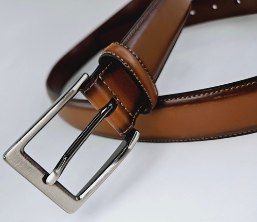 Perry Ellis Portfolio Leather Belt Size 38 Dress Brown 1P32051 - Picture 2 of 10