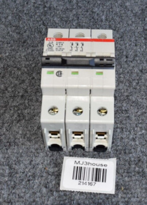 ABB S-203-U-K 3-Pole, Circuit Breaker (240V, 3A, 50/60Hz, 10kA IR) #214167-Q4