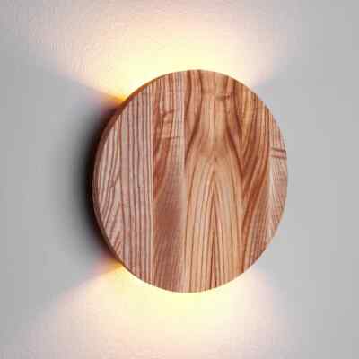 Set up Down Wall Sconce Round wood light Plug in Wall Mounted New Designer Gift