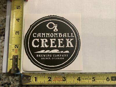 Cool Beer STICKER ~ Cannonball Creek Brewing Co Golden, COCraft Brewery NICE!!!!