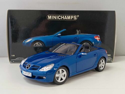 2004 Mercedes-Benz SLK Class Minichamps 1/18 Metallic Blue Used GM Shop - Picture 1 of 13