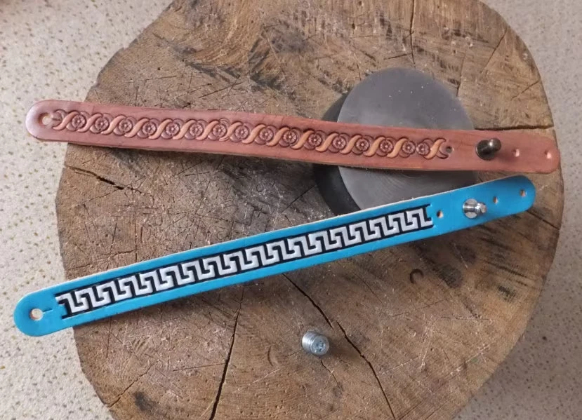 013-14 Straight Meander Original Brass hand made Leather stamp - Image 4 of 4