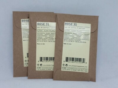 3Pcs Le Labo Rose 31 Eau de Parfum Vial 0.75ml/0.025oz Sample Sealed in Pack