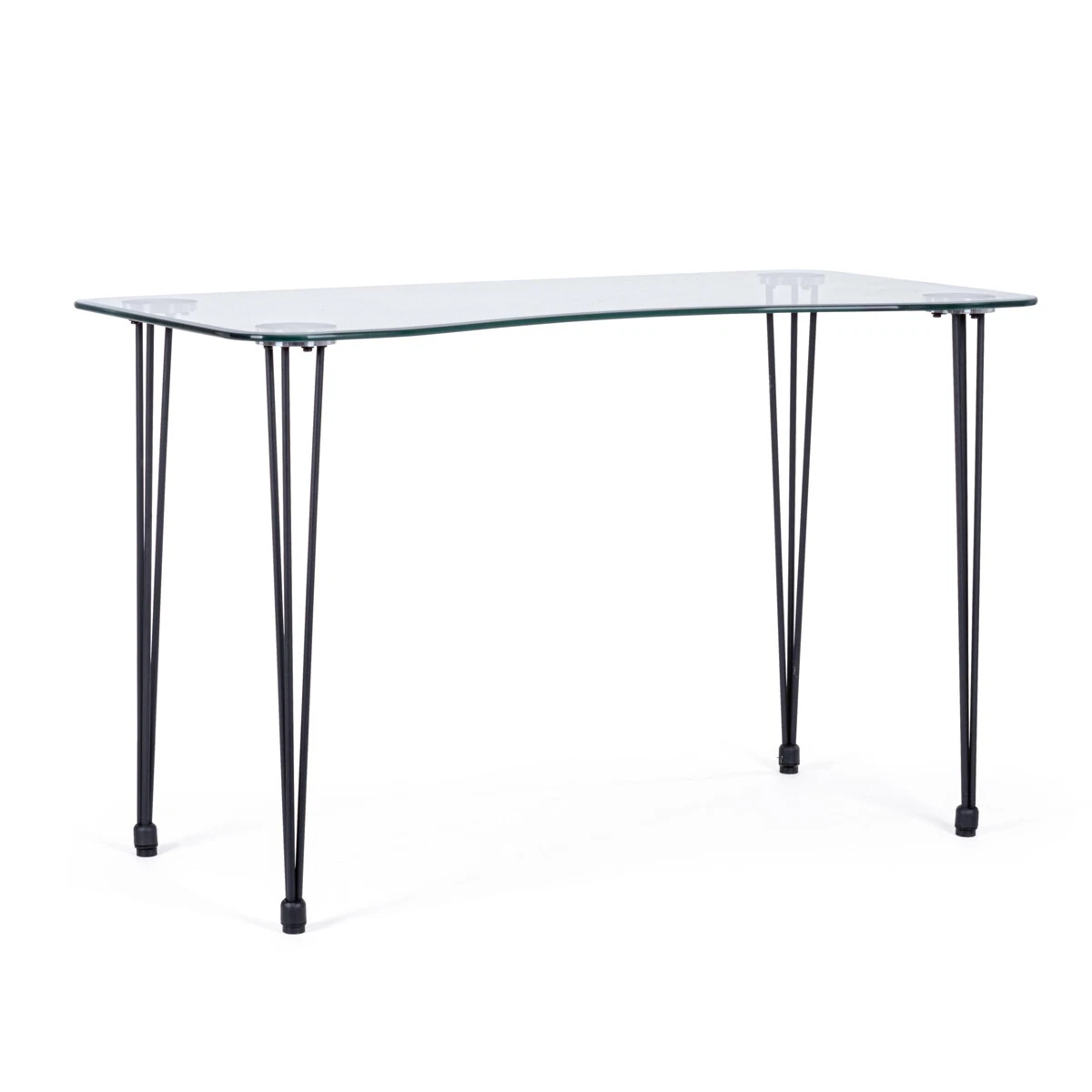 INNOVAR Scrivania Regolabile In Altezza 121x61 Cm - Piano In Vetro Temperato E Legno, Con Motore Elettrico E 4 Preset, Per Ufficio E Casa