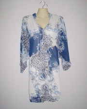 Adriene Womens Size S Multi-Color Lined Shift Dress Batwing Sleeves Above Knee