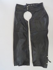 Steel Pony USA Made black motorcycle zipper 28 29 30 pants leather chaps S M