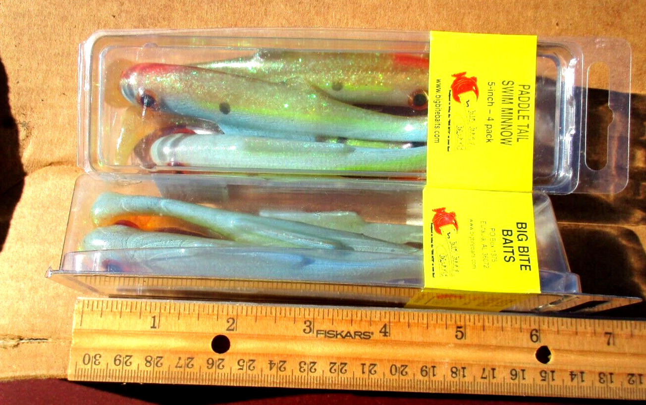 3 PACKS ASSORTMENT  PADDLE TAIL SWIM MINNOWS Bass Fishing Baits Saltwater Lures - Image 5