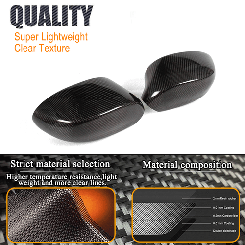 Tapas de espejo retrovisor exterior Mirror Cover Cap para BMW Z4 E85 2002-08 Add-on Carbon - Imagen 7 de 9