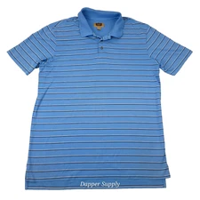 The Foundry Shirt Men's XLT Blue Striped Pima Cotton Blend Quick Dri Comfort