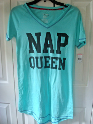 Ladies Medium Nap Queen Nightshirt Aqua NWT Joe Boxer