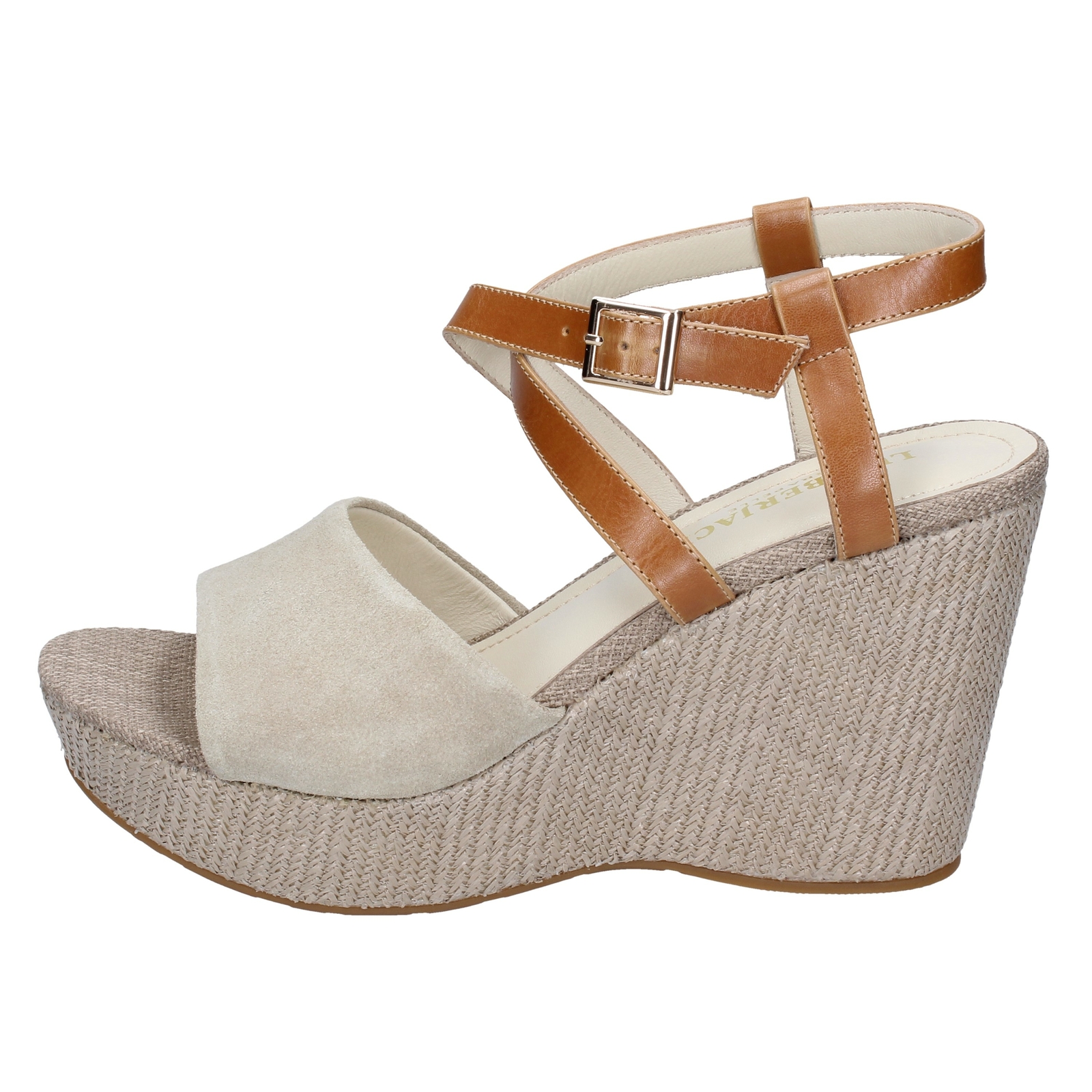 BT724 LUMBERJACK chaussures marron beige cuir daim femme sandales boucle printe BT724 LUMBERJACK chaussures marron beige cuir daim femme sandales boucle printe