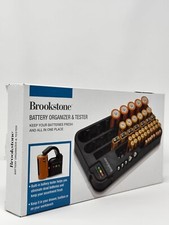 Brookstone Battery Organizer  Tester Removable Case -- NEW open box