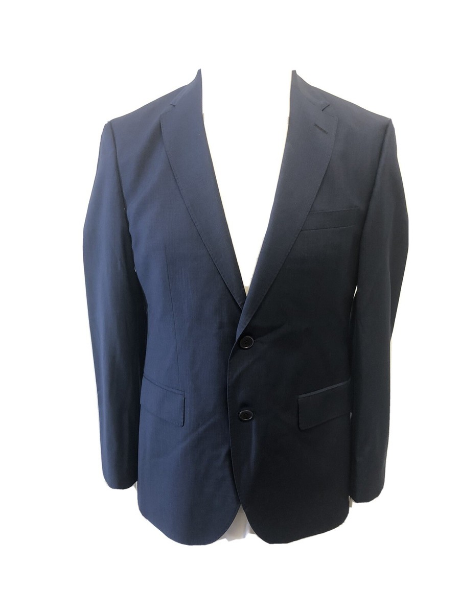 HUGO BOSS 🌟Super 100 Fit 🌟Navy Suit Piece Men's 38S Jacket Drop Pants  NWOT