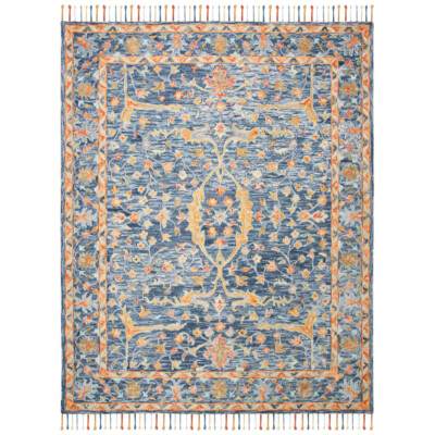 SAFAVIEH Aspen Collection APN116M Handmade Blue/Rust Rug
