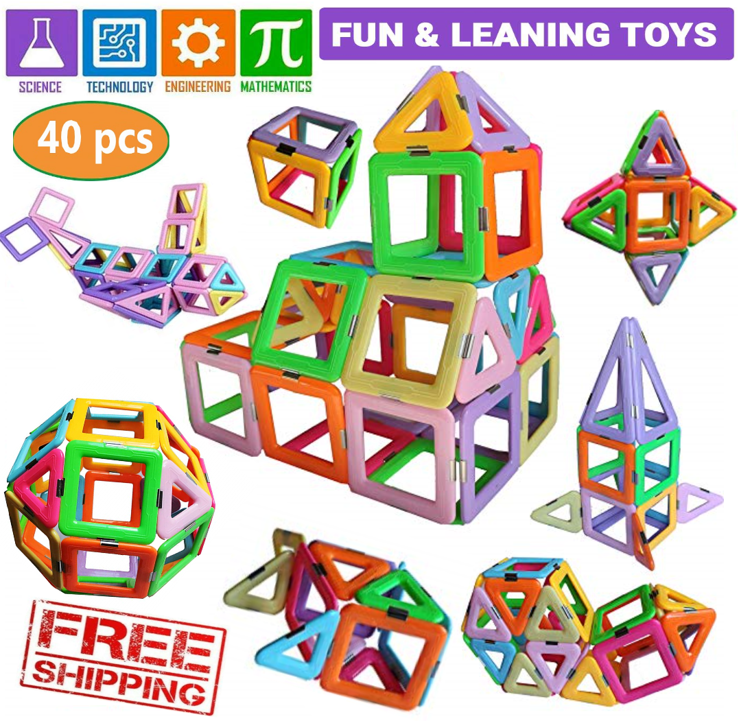 40 Pcs Learning Tiles Building Blocks Kids Toys Gifts For Boy