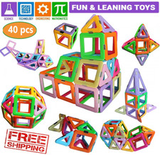 40 Pcs Learning Tiles Building Blocks Kids Toys Gifts For Boy Girls 3-9 Year Old