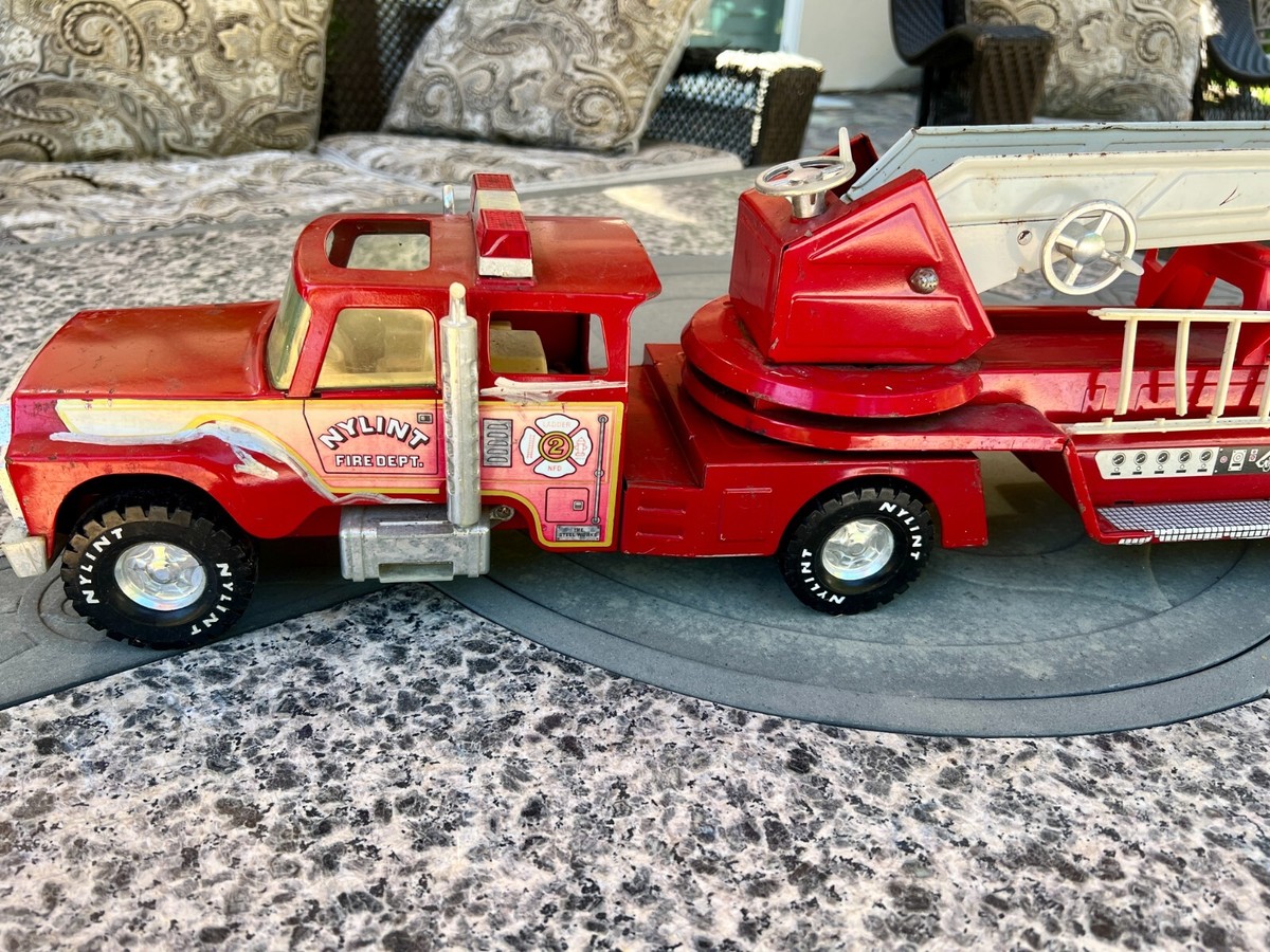 Vintage '70's Nylint Fire Dept. #2 Aerial Hook-n-Ladder Pressed