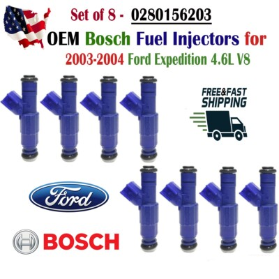 #ad OEM Bosch x8 Fuel Injectors for 2003 2004 Ford Expedition 4.6L V8 #0280156203 $129.99