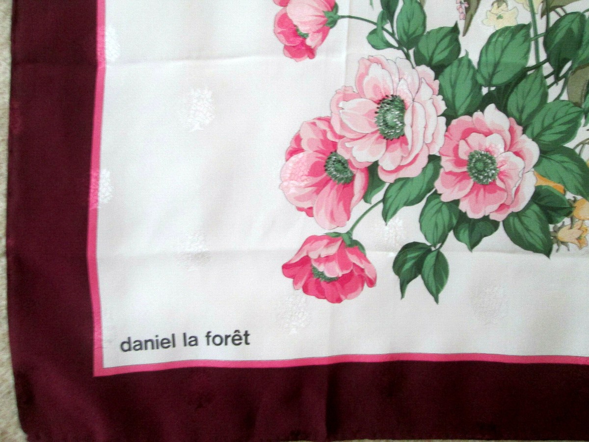 CARRE/SCARF /FOULARD DANIEL LAFORET 90 cm en soie tres bon etat EUR 18