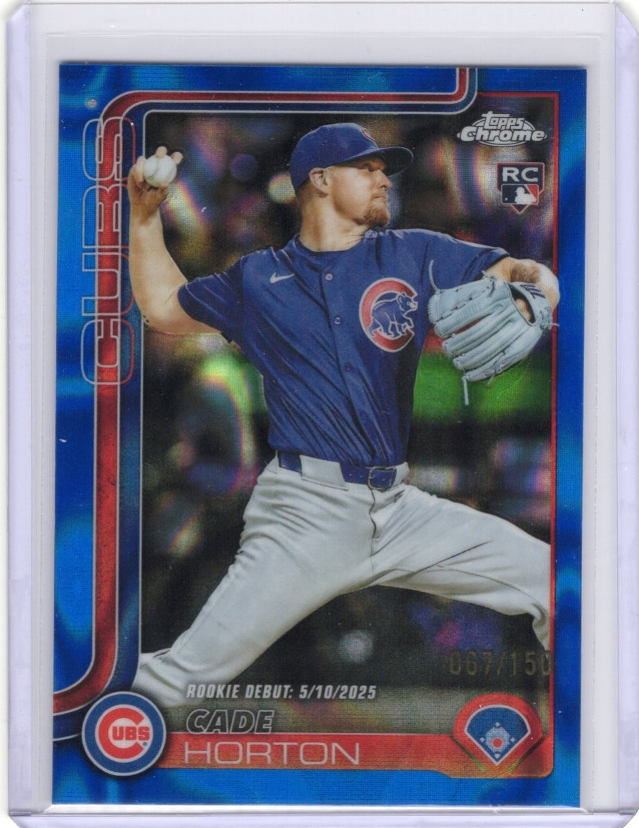 2025 Topps Chrome Update Cade Horton Blue Wave /150 RC Rookie Cubs Rookie USC102