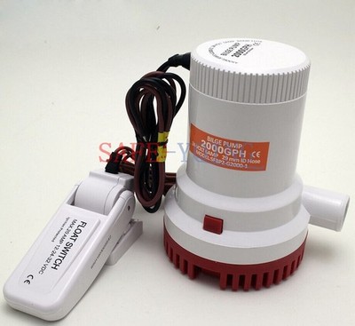 12V 2000GPH Submersible Marine Boat Bilge Water Pump With Float Switch New #cv