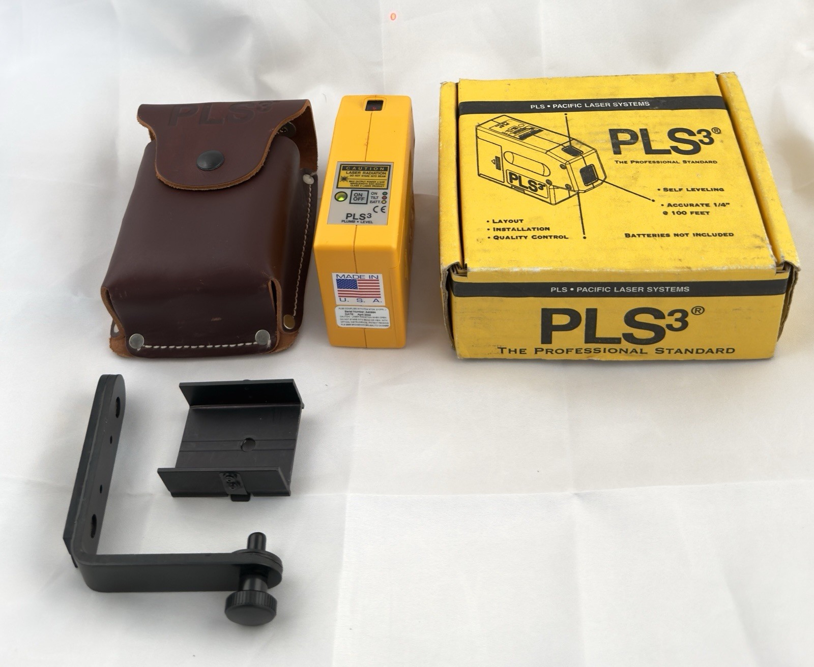 Pacific Laser Systems PLS3 3-Point Self-Leveling Red Beam-Good Working Condition