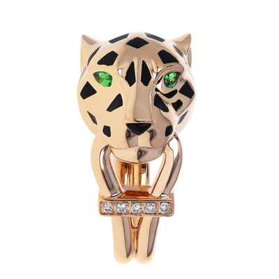 Cartier Panthère de Cartier Ring 18 Karat Roségold Edelsteinbesatz Größe 51