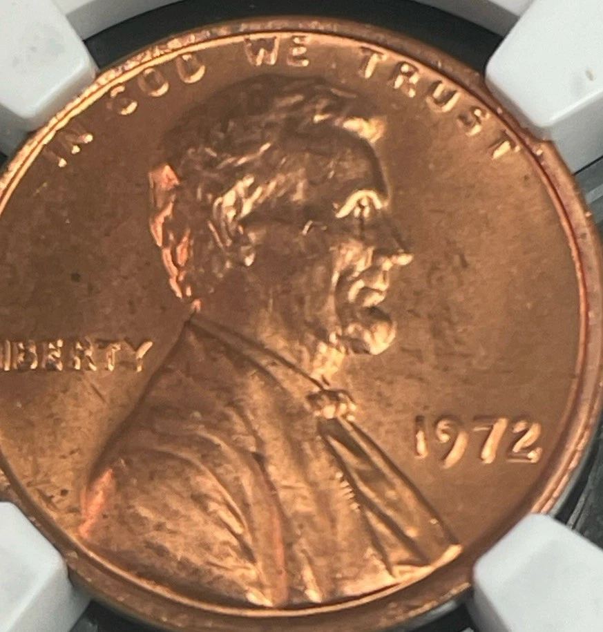 1972 1c DD NGC MS 65 RD DOUBLED DIE OBV LINCOLN PENNY COIN - Image 3 of 4