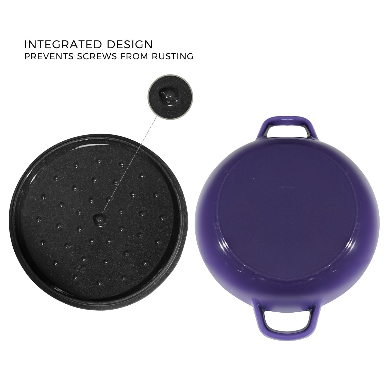 Braiser Enameled Cast Iron Braiser 2.25 qt Braiser Pan with Lid Purple Shallo...